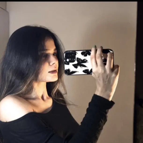 Black bow aesthetic (phone glass cover)