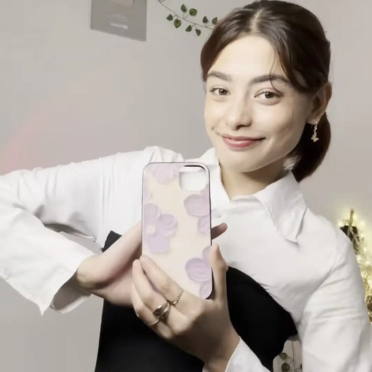 Aesthetic lilac flowers painting (glass cover)