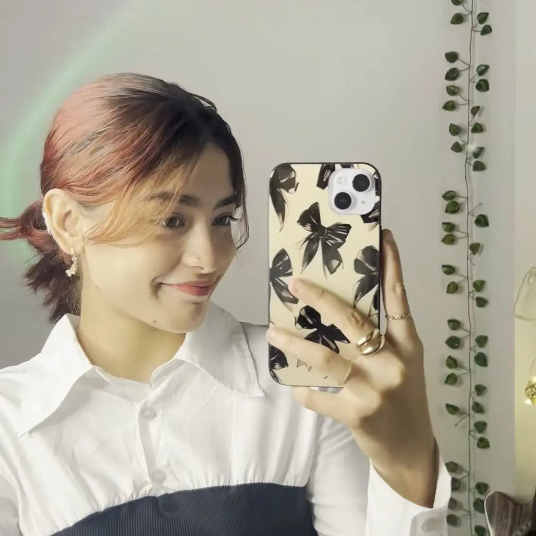 Black bow aesthetic (phone glass cover)