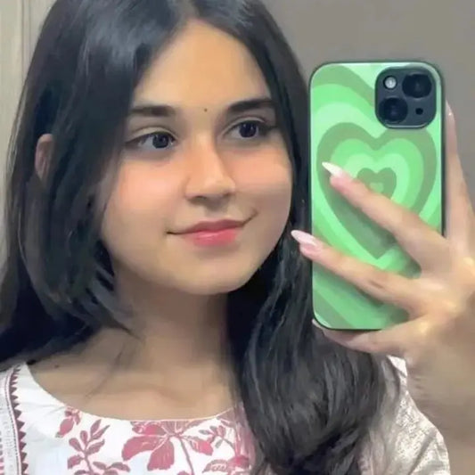 Aesthetic green heart (Phone glass case)