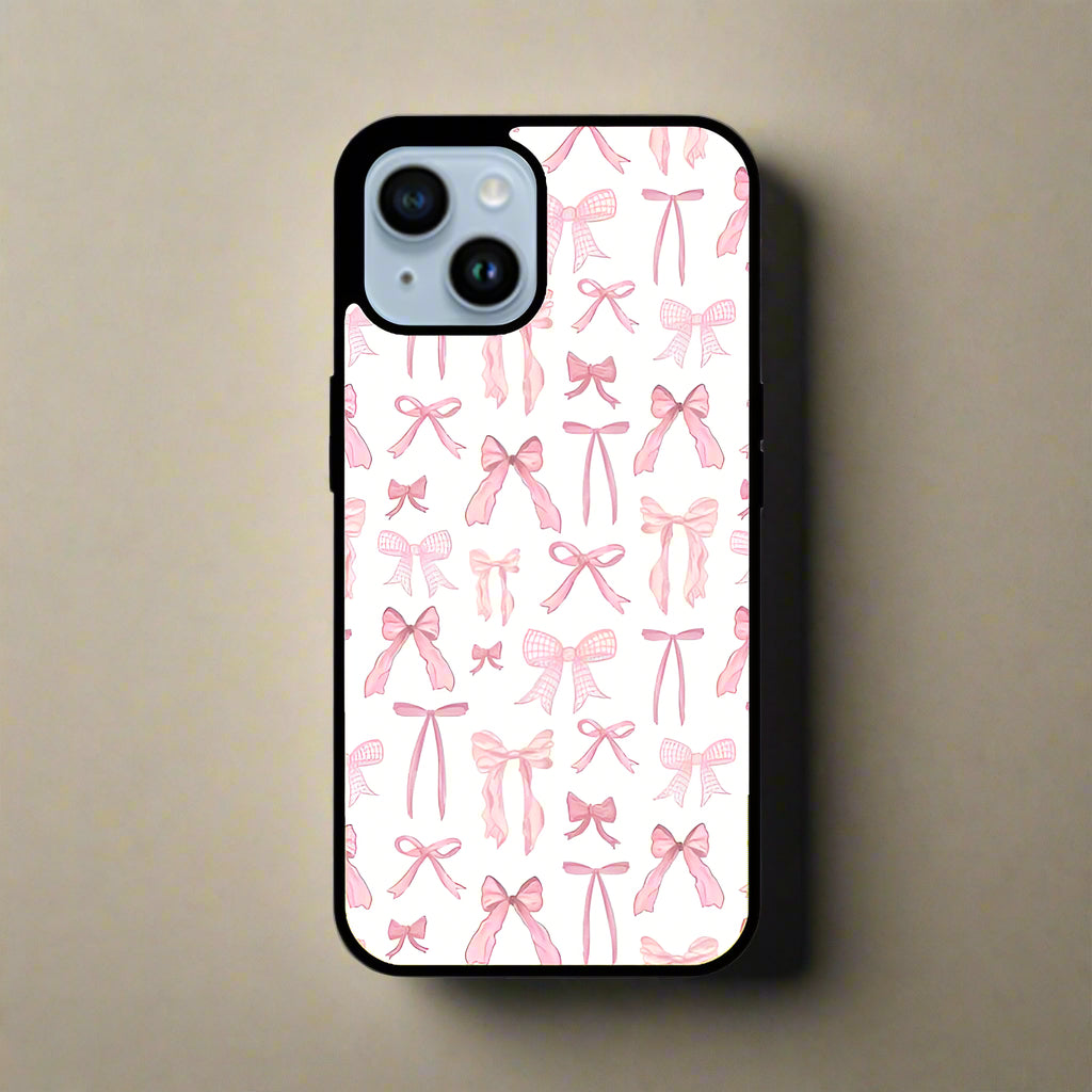Pink mix bow aesthetic (phone glass cover)