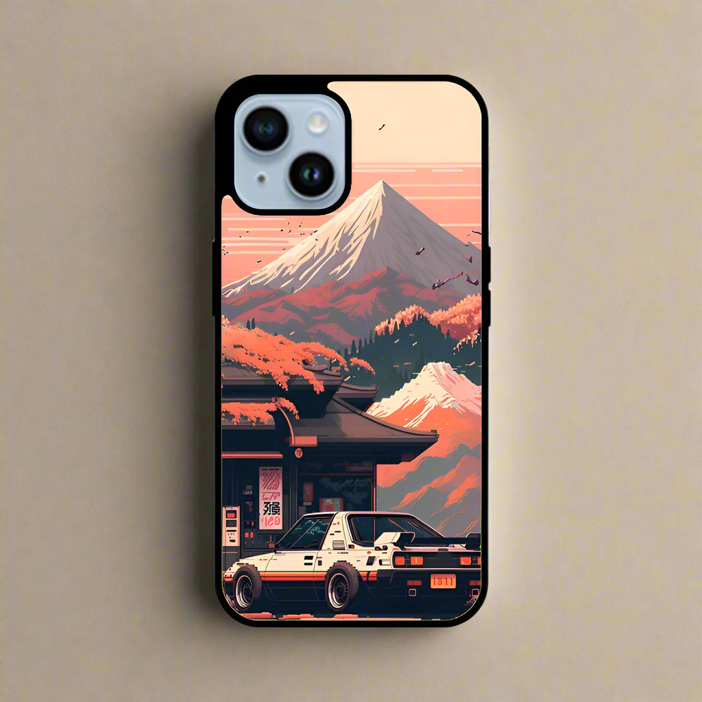Orange car art (phone glass cover)