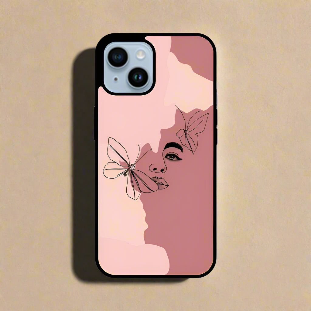 Pink girl art (phone glass cover)