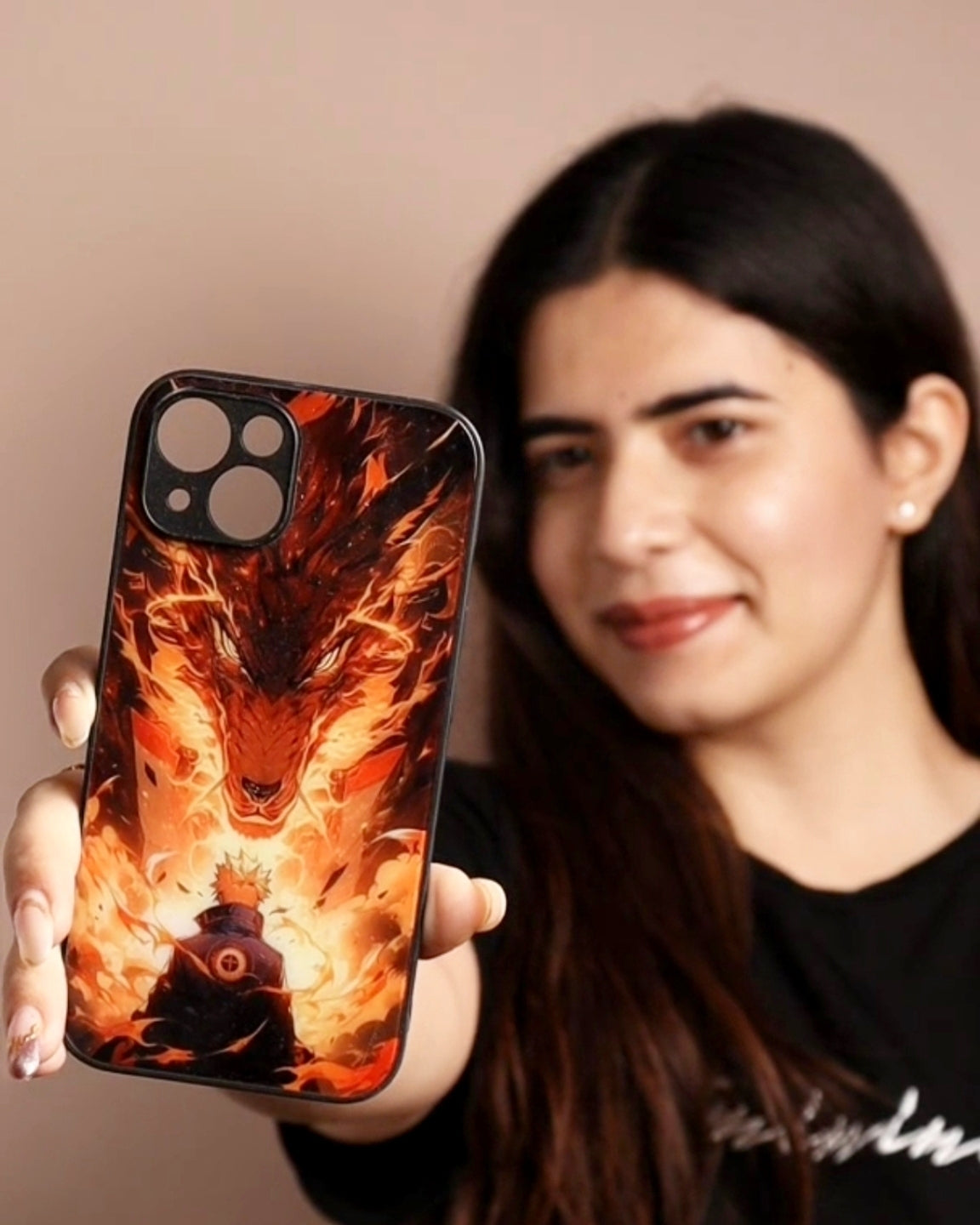 Anime fire aesthetic phone glass cover