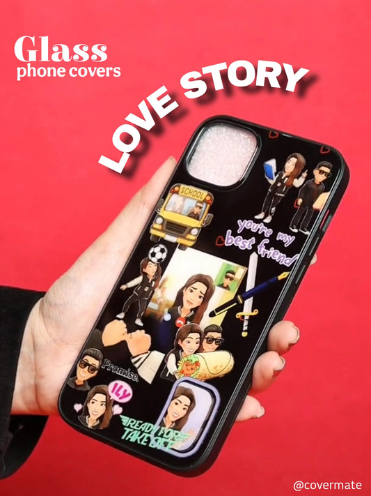 Love Story Glass Phone Cover