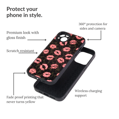 Kisses black (phone glass cover)