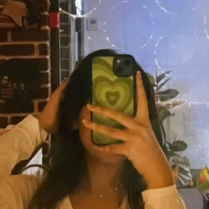 Aesthetic green heart (Phone glass case)
