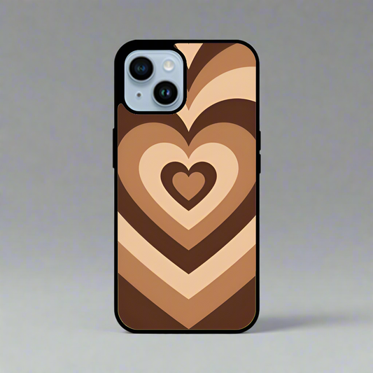 Aesthetic brown heart (phone glass cover)