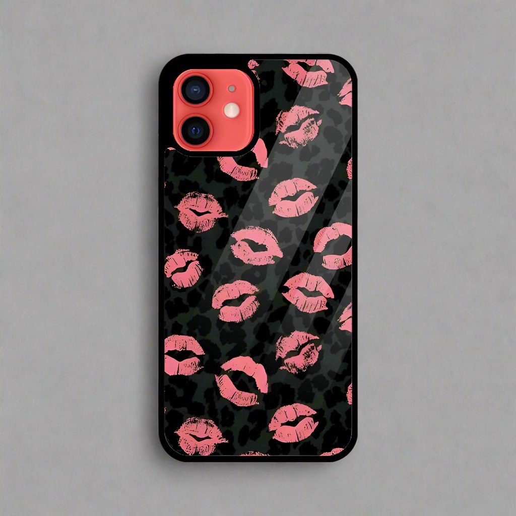 Kisses black (phone glass cover)