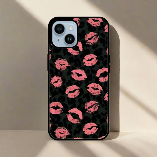 Kisses black (phone glass cover)