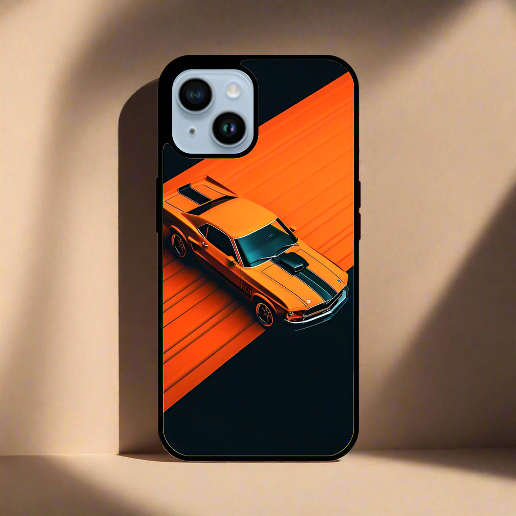 Mustang orange art (phone glass cover)