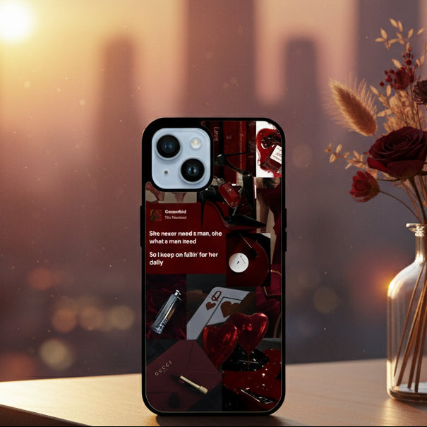 She never needs (phone glass cover)