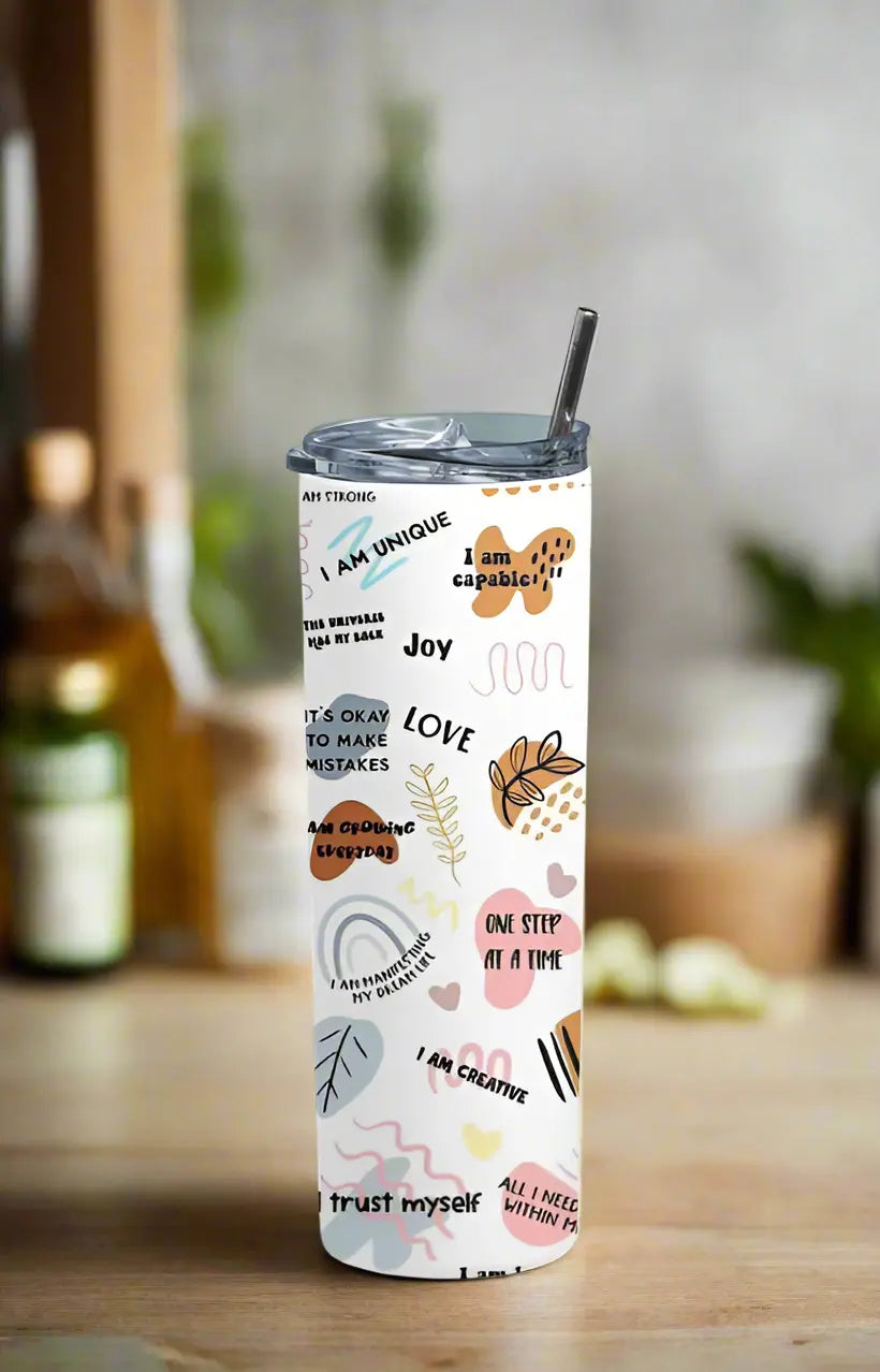 Daily affirmations tumbler