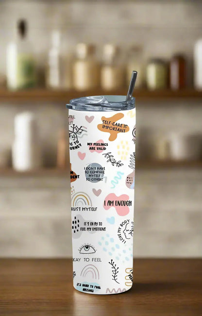 Daily affirmations tumbler