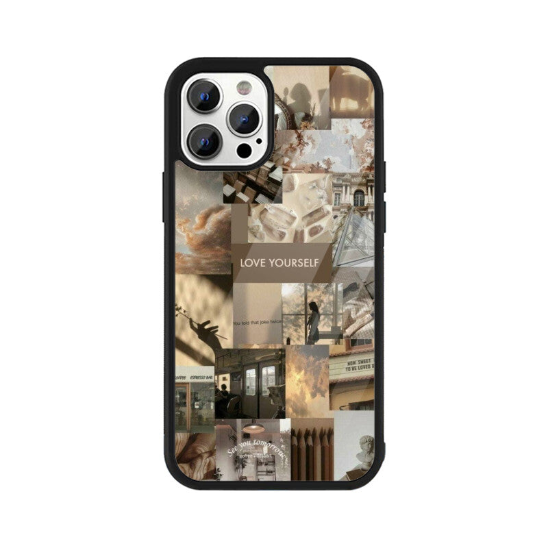 Love yourself phone glass case